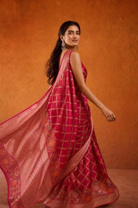 Sunehri Kanchan Banarasi Silk Saree With Silver Zari Weave — view 4