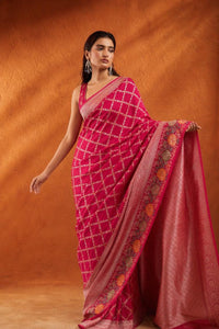 Sunehri Kanchan Banarasi Silk Saree With Silver Zari Weave — view 5