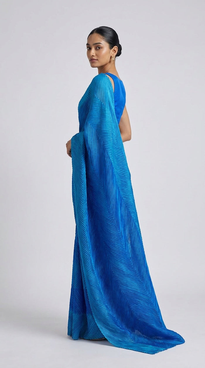 Azure Prism Contemporary Silk Saree