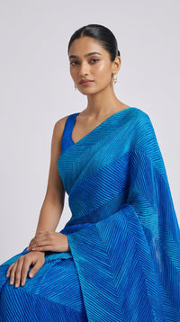 Azure Prism Contemporary Silk Saree — view 2